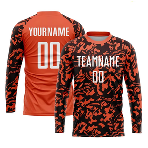 <b>Elite</b> Performance Orange Camo Football Kit Custom Printed Soccer Jersey And Short Set Modern Team Uniform With Breathable Fabric - Product Image 3