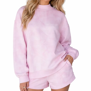 Top Selling Women Winter Solid Fleece Mockneck Knee Loose Fit Streetwear Eco-Friendly Quick Dry Breathable Machine <b>Set</b> - Product Image 1