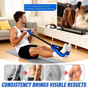 Cuerda de Resistencia con Correas para los Pies, Entrenador de Cuerpo Completo, Banda de Ejercicio Antideslizante para Abdomen, Piernas y Brazos, Unisex, para Gimnasio en Casa - Product Image 6