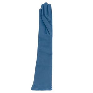 Gants longs bleus en PU ultra-brillants pour femme, style latex brillant, pour mode, performance, cosplay, soirée, effet mouillé, gants d'opéra à bras allongé - Product Image 4
