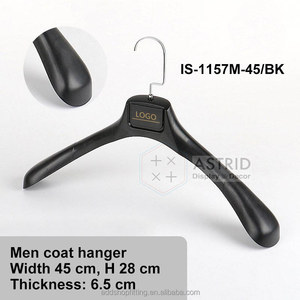 Astrid W45 CM Custom Logo PP Black Plastic Clothes Hanger for Store Display - Product Image 3