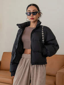 Chaqueta Acolchada Estándar con Capucha y Cierre para Mujer/Niña, Mangas Largas, Resistente al Viento, Transpirable, Ecológica, Invierno, OEM - Product Image 5