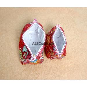 Ensemble de trousses de maquillage réutilisables en coton matelassé fait main, motif indien imprimé au bloc, avec fermeture éclair, pour cosmétiques et articles de toilette - Product Image 6