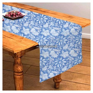 Indian Floral Hand Block Printed 100% Pure Cotton Table <b>Runner</b> Flower Design For Weddings For Wedding Events Home Decor Outdoor - Product Image 2