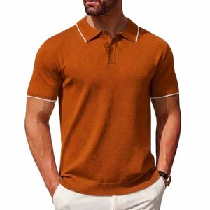 Chemise à manches courtes pour homme, couleur unie, 100% polyester, tricotée, décontractée élégante, respirante, coupe classique, haute qualité, personnalisable - Product Image 2