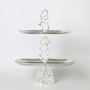 Highest Quality Two Tier Oval Cake Stand Metal Polished Modern Design Party Dessert Display <b>Rack</b> - Product Image 6