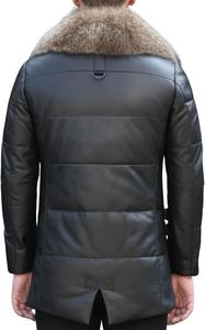 Nuevo estilo de invierno cálido grueso piel de oveja piel de cordero Chaqueta larga de cuero de oveja hombres con diseño de piel - Product Image 3