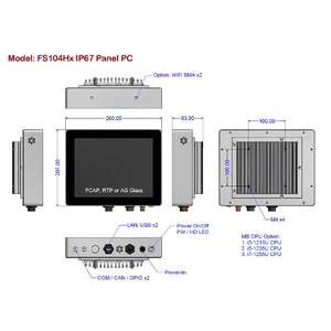 หน้าจอสัมผัสพีซีอุตสาหกรรมทางทะเลขนาด 10.4 นิ้ว กันน้ำได้มาตรฐาน IP67 (PCAP/แบบต้านทาน) พร้อมระบบสำรองไฟภายใน - Product Image 4