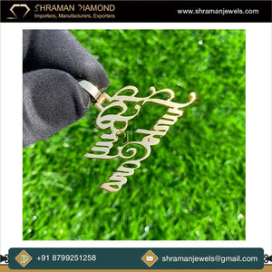 SHRAMAN JEWELS Trendy Hip Hop 925 Silver Rhodium Plated Custom Iced Fine Cursive <b>Initial</b> Letter Name Pendant <b>Necklace</b> Charm Lab - Product Image 2