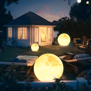 Lampada da Terra a Energia Solare a Forma di Luna Piena, Luci da Giardino Impermeabili - Product Image 1