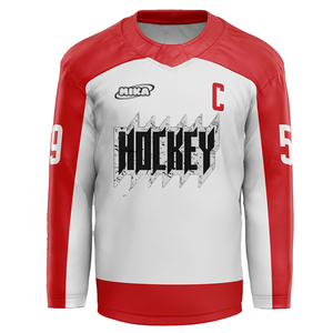 Último Diseño de Jersey de Hockey sobre Hielo Sublimado, Uniforme de Hockey Personalizado en Blanco para Unisex - Product Image 6