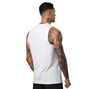 <b>Mens</b> <b>White</b> Sleeveless Athletic Gym Tank Top Knitted Sporty 100% Cotton Quick Dry Workout Sportswear Activewear - Product Image 2