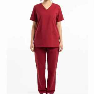 Conjunto Médico Unisex Premium, Elegante Blusa con Cuello en V y Pantalones Jogger, Cómodo y Duradero, de Satén de Algodón, para Enfermeras y Doctores - Product Image 1