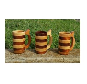 Tasse Viking Tasse à bière en bois avec manche en bois et sculpture à la main Produit de vente chaud Qualité tendance et marketing élevé - Product Image 6