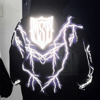 Sweat à capuche unisexe surdimensionné à imprimé réfléchissant 2026 |   Sweat-shirt streetwear 100% coton |   OEM personnalisé