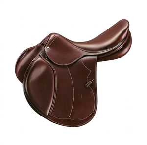 English Dressage Saddle <b>Leather</b> Brown Wood Tree Full Size Equestrian Riding Equipment - Product Image 1