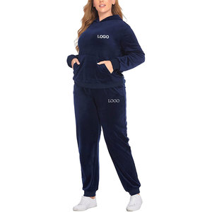 Conjunto de 2 Piezas de Pantalones y Sudadera Personalizados para Mujer, Tela de Terciopelo, Mangas Largas, Cuello Redondo, Producto OEM de Alta Calidad - Product Image 1