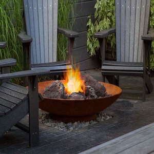 بسيط حديقة حفرة معدنية للحريق مخصصة Corten الصلب سخان للهواء الطلق جولة غطاء وعاء شفاف حفرة معدنية للحريق - Product Image 6