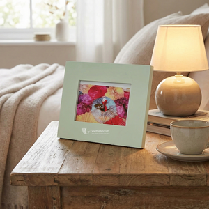 Handmade Minimalist <b>Wooden</b> <b>Photo</b> <b>Frame</b> Scalloped Edge Luxury Lacquer Finish Tabletop <b>Frame</b> for Home Office & Gallery - Product Image 5