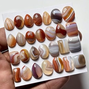 Piedras preciosas sueltas de ágata natural de Botsuana, con reverso plano, de formas y tamaños mixtos, para la fabricación de joyas, cabujón. - Product Image 5