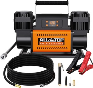Kit de compresseur d'air, gonfleur portable 12V à double cylindre 12,35 pi³/min, pompe à air tout-terrain pour pneus de camion, usage intensif - Product Image 6