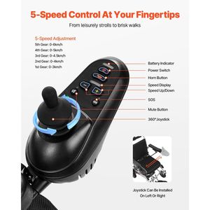 Fauteuil roulant électrique pliable et léger pour adultes, dossier réglable, capacité 300 lbs, moteur 13-Mil - Product Image 2