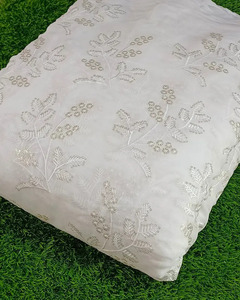 Luxury <b>Sequin</b> Embroidery Lace Fabric Floral Beaded Mesh Fabric African Wedding Party Dress Material - Product Image 5