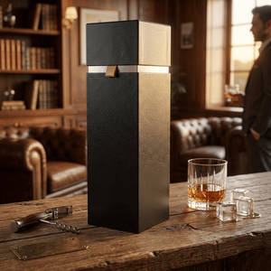 Boîte cadeau pour bouteille de vin en papier kraft écologique |   Boîte d'emballage en carton brun pour la remise en cadeau de bouteilles de vin, de spiritueux et de boissons individuelles - Product Image 4