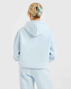 Sweat à capuche classique bleu pastel pour homme, coupe régulière, anti-plis, respirant, écologique, 100 % coton, collection automne, ODM, le plus vendu - Product Image 5