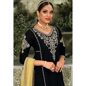 Wunderschönes Indisches & Pakistanisches Party-Outfit Top Plazzo Dupatta mit Aufwendiger Pailletten-Stickerei - Product Image 4