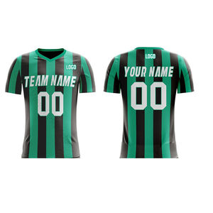 Maillot de football américain personnalisé à rayures, col en V, impression par sublimation, vêtements d'entraînement, vêtements d'équipe - Product Image 3