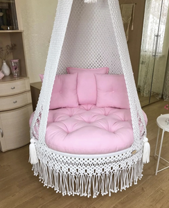 Extra Large Macrame Hanging Chair Cotton Rope <b>Hammock</b> Swing Seat - Product Image 2