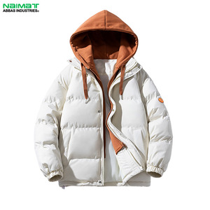 Modern Adjustable Drawstring Hood Puffer <b>Jacket</b> Men Casual Windproof <b>Padded</b> Bubble Outerwear Quilted Winter Coat - Product Image 2