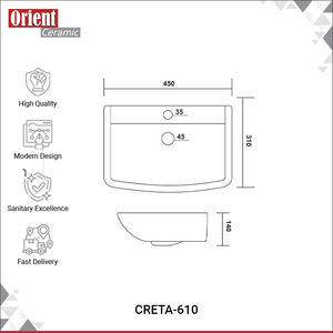 Proveedor Mayorista de Artículos Sanitarios de Cerámica de Estilo Clásico, de Calidad Original, para Uso Doméstico y Comercial, Lavabo Suspendido en la Pared - Product Image 3