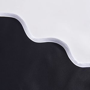 Modern 100% Blackout Pleated Half <b>Curtain</b> 2 Panels with Scallop Design and Hooks for Home Office Hotel Cafe <b>Kitchen</b> Use - Product Image 5