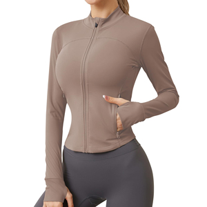 High Quality <b>Yoga</b> <b>Jacket</b> For Women's Breathable Quick Dry Seamless Full Zipper Four-way Stretch Lightweight <b>Yoga</b> <b>Jacket</b> Women's - Product Image 1