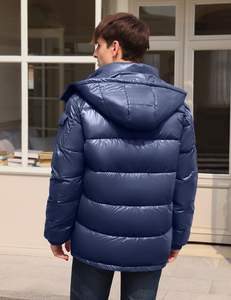 Veste matelassée imperméable élégante pour homme, coupe ajustée, séchage rapide, décoration en fourrure, tendance, grandes tailles, automne - Product Image 5