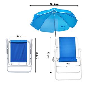Sedia da Spiaggia Pieghevole Leggera e Portatile con Ombrello per Adulti, Capacità 120 kg, in Tessuto Oxford per Viaggi, Picnic e Concerti - Product Image 4