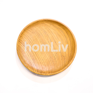 Assiette en bois de teck naturel OEM, écologique, durable, sans peinture ni vernis, halal, personnalisable pour la cuisine - Product Image 1