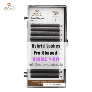 Pestañas Híbridas Preformadas Dobles 4-DW DIY Lash MACY BEAUTY KOREA Extensiones de Pestañas Premium al por Mayor Pestañas Personalizadas Negras - Product Image 1