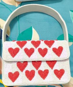 Luxury Handmade Beaded Square Shoulder Bag Women Girls Boho Floral <b>Cherry</b> Embroidery Soft Comfortable Wide Shoulder Straps - Product Image 2