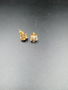 <b>stud</b> earrings with polki stone in 925 <b>silver</b> jewelry for Indian women anniversary gift for wife handmade <b>studs</b> for bridal royal - Product Image 3