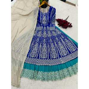 Designer 2XL Party Wear Fancy Style <b>Top</b> <b>Lehenga</b> Dupatta - Product Image 5