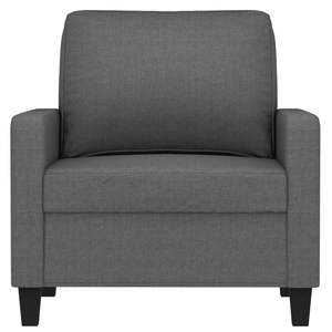 Fauteuil de salon en tissu polyester gris foncé à 100 % avec structure en métal et revêtement en textilène - Product Image 3