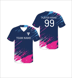 Maillot de baseball personnalisé pour homme, imprimé géométrique, sublimation, col en V, manches courtes, polyester respirant, toutes saisons - Product Image 2