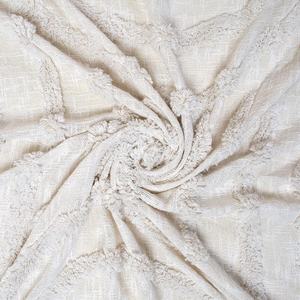 Manta tejida de algodón blanco súper lujosa de manta de borlas con mechones decorativos bohemios al por mayor - Product Image 5