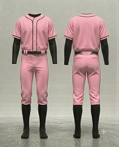 Custom Men's Pink <b>Baseball</b> Uniform Set Short Sleeve Jersey Pants Breathable Polyester Team Apparel All Seasons Regular Fit - Product Image 1