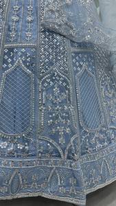 Indian Designer Butterfly Net <b>Material</b> Lehenga Choli <b>Sequins</b> Codding Embroidery Work Recycled <b>Materials</b> Party Wedding Set Heavy - Product Image 6