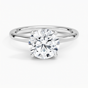 Anillo BOJ 076 con Corte Redondo, Plata 925, Halo de Diamantes, Anillo Solitario con Piedra de 2ct, Color D, VVS1, Moissanita, Certificado GRA, Precio Bajo - Product Image 1