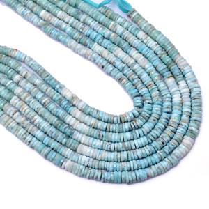 Cuentas facetadas Heishi de Larimar de 7mm-8mm, piedras preciosas semipreciosas naturales de Larimar multicolor, cuentas sueltas en forma de rueda/tire/rondelle para joyería. - Product Image 5